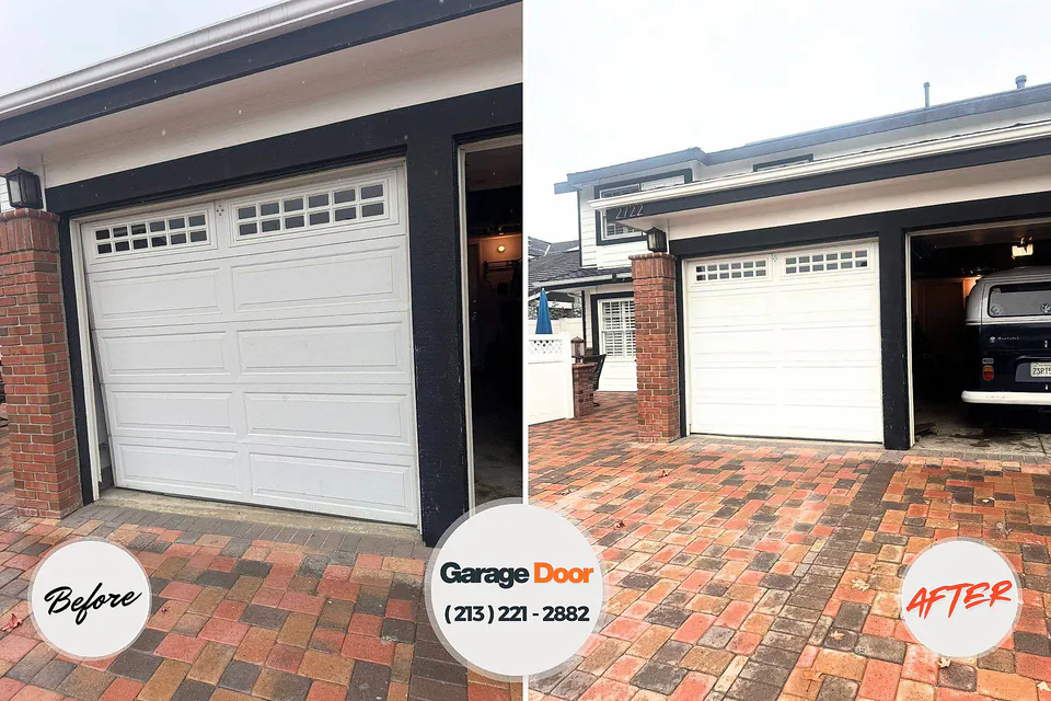 Before and after: garage door repair Fletcher, OK